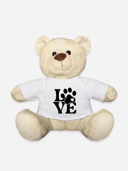 Liebe für Hunde Pfotenabdruck - Teddy - Weiß