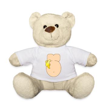 Drôle de singe corps estomac avec banane costume singe - Nounours - blanc - Devant