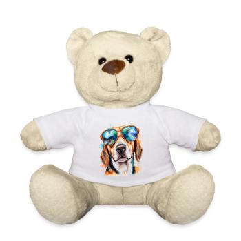 Beagle Sunglasses Dog Funny Animal Design Print - Teddy Bear - white - Front