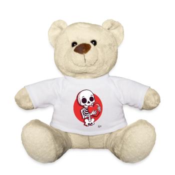 Squelette doux et heureux avec un cœur pour l’amour - Nounours - blanc - Devant