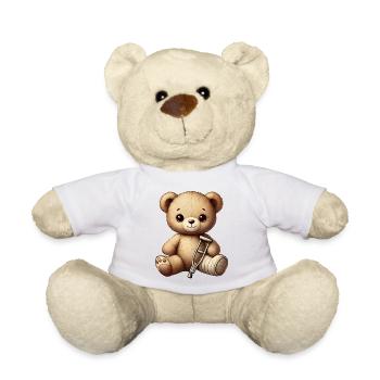 Teddy als Trostpflaster - Kuscheltier mit Gipsbein - Teddy - Weiß - Vorne