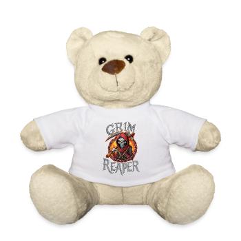 SKULL, GRIM REAPER - Teddy Bear - white - Front