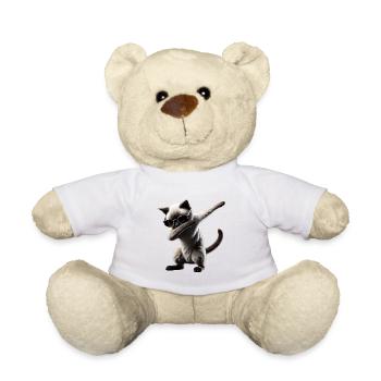Dabbing Siam Katze Motiv Dab Coole Haustiere - Teddy - Weiß - Vorne