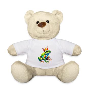 Polygone géométrique Grenouille colorée Roi Reine Art - Nounours - blanc - Devant