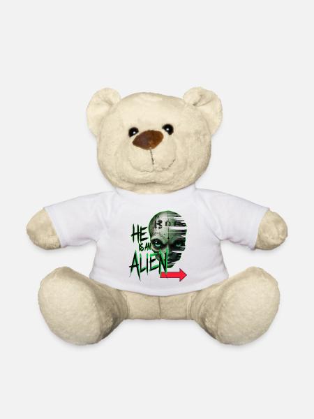 er ist ein Alien - Teddy - Weiß