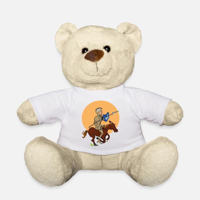 Chevalier à cheval - Nounours - blanc