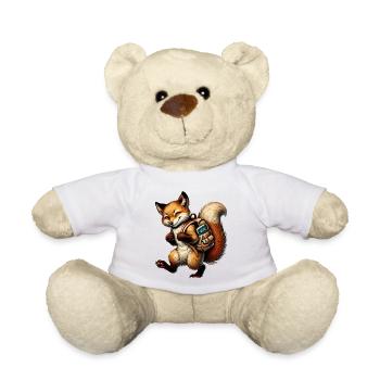 Start of school with fun: Fox for school beginners - Teddy Bear - white - Front