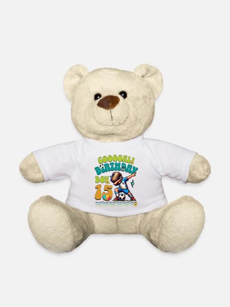 15. Geburtstag Fußball - Teddy - Weiß