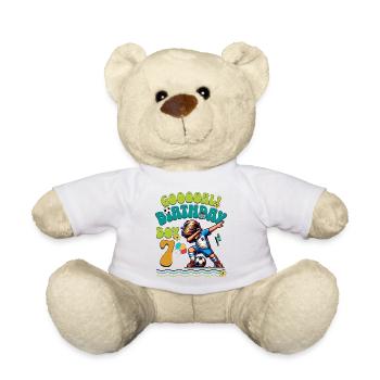 7th Birthday Football - Teddy Bear - white - Front