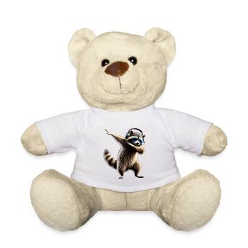 Funny Dabbing Raccoon Farmer Animal Lover Dab - Teddy Bear - white - Front