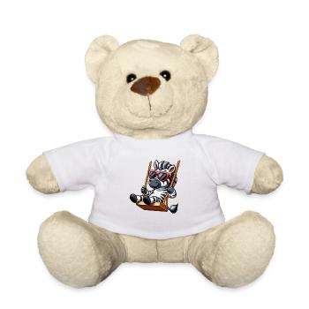 Cooles Zebra auf Schaukel mit Sonnenbrille - Teddy - Weiß - Vorne