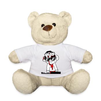 Zombie Horror Halloween DJ Party Music Mixer - Teddy Bear - white - Front