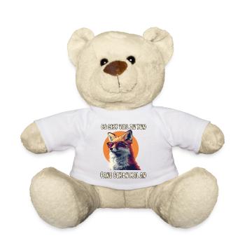 Renard drôle avec le dicton, Il y a beaucoup à faire - Nounours - blanc - Devant