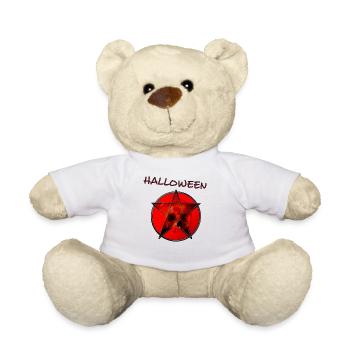 Pentagram with skull - Teddy Bear - white - Front