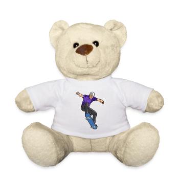 Purple Skater Kickflip Urban Vibe - Teddy Bear - white - Front