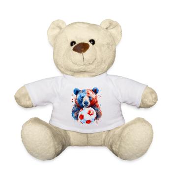 Ours Football Coloré Slovaquie Slovaquie Design Print - Nounours - blanc - Devant