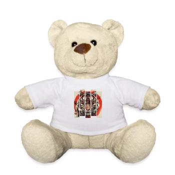 80er Jahre Retro Japanischer Tiger - Teddy - Weiß - Vorne