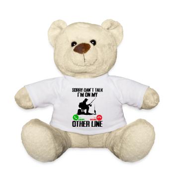 Funny Fishing Men Dad Fisherman Funny Fish Bass - Nounours - blanc - Devant