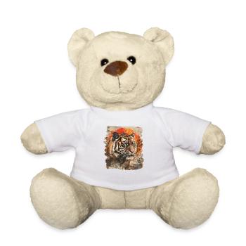 80er Jahre Retro Japanischer Tiger - Teddy - Weiß - Vorne
