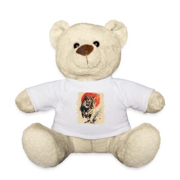 80er Jahre Retro Japanischer Tiger - Teddy - Weiß - Vorne