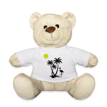 Palmiers flamants roses - Nounours - blanc - Devant