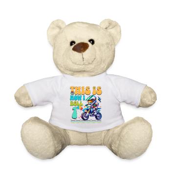 Motocross 1st Birthday - Teddy Bear - white - Front