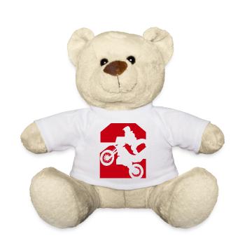 Moto 2 biker - Teddy Bear - white - Front