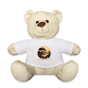 70er 80er Hawaiian Island Palm Beach - Great - Teddy - Weiß - Vorne