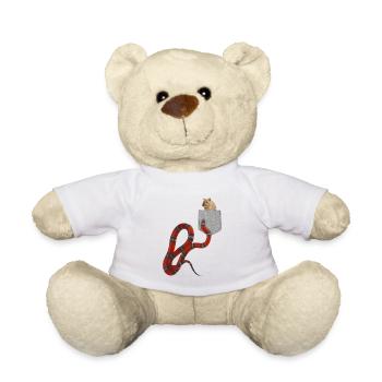 Schlange, die nach Nagetier in Ihrer falschen Tasche greift Spaß - Teddy - Weiß - Vorne