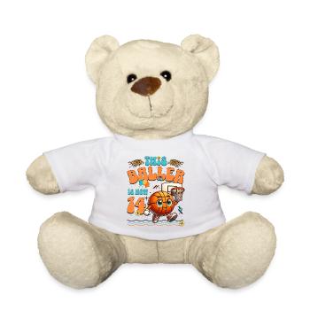 Basketball 14e anniversaire Fête d’anniversaire des enfants - Nounours - blanc - Devant