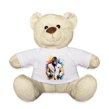 Gorilla Suit Monkey Colorful Animal Design Print - Teddy Bear - white - Front