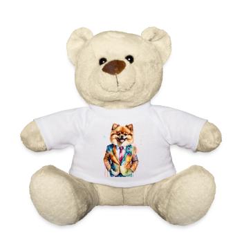 Poméranien Poméranien Costume Chien Imprimé Coloré - Nounours - blanc - Devant