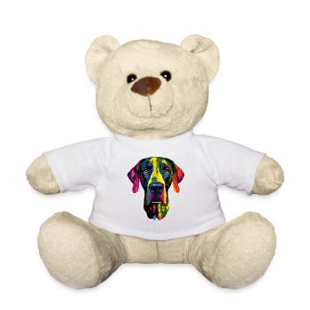 Great Dane Hatz Male Saupacker Great Dane - Teddy Bear - white - Front