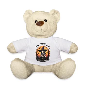 Young Witch Brews Coffee Halloween Sunrise - Teddy Bear - white - Front
