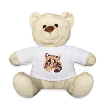 Clouded Leopard Nebelparder - Teddy Bear - white - Front