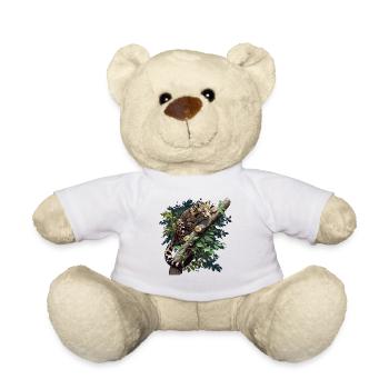Clouded Leopard Nebelparder - Teddy Bear - white - Front