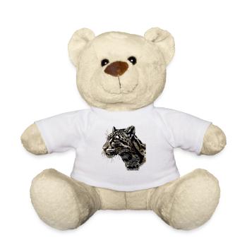 Clouded Leopard Nebelparder - Teddy Bear - white - Front