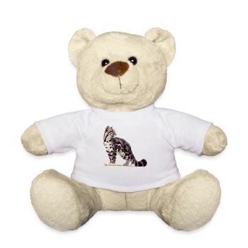 Clouded Leopard Nebelparder - Teddy Bear - white - Front