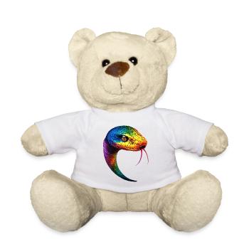 Schlange Python Kobra Mamba Klapperschlange Snake - Teddy - Weiß - Vorne