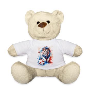 Lion Football Coloré France Animal Design Imprimer - Nounours - blanc - Devant