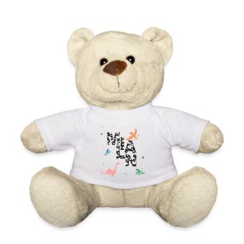 MILAN - Schöner Jungen Name mit Dinosaurier - Teddy - Weiß - Vorne