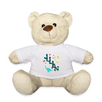 JULIAN - Beau prénom de garçon avec dinosaure - Nounours - blanc - Devant