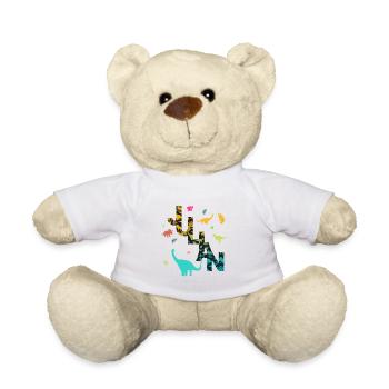JULIAN - Beau prénom de garçon avec dinosaure - Nounours - blanc - Devant