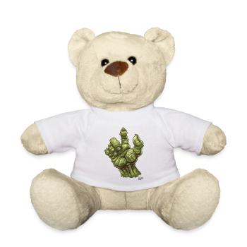 Massive grüne Ork- oder Oger-Monster-Hand - Teddy - Weiß - Vorne