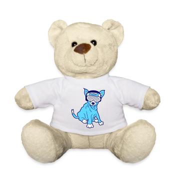 DJ chien animal de compagnie courageux chien mignon fêtard animal - Nounours - blanc - Devant