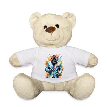 Gorilla Suit Monkey Colorful Animal Design Print - Teddy Bear - white - Front