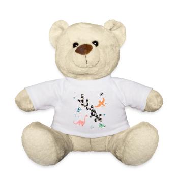 JULIAN - Beau prénom de garçon avec dinosaure - Nounours - blanc - Devant