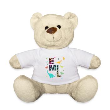 EMIL - Beau prénom de garçon avec dinosaure - Nounours - blanc - Devant
