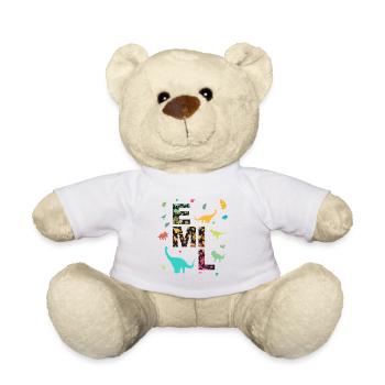 EMIL - Beau prénom de garçon avec dinosaure - Nounours - blanc - Devant