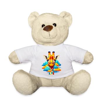 Giraffe mit Kopf in Wolkenwolken - Teddy - Weiß - Vorne